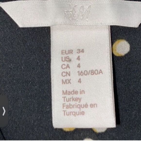 H&M Polka Dot Black & Cream Blouse(Size 4) - Picture 4 of 5